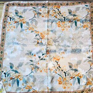100% Silk Feeling Scarf – Floral Pattern, Made in Hangzhou, China